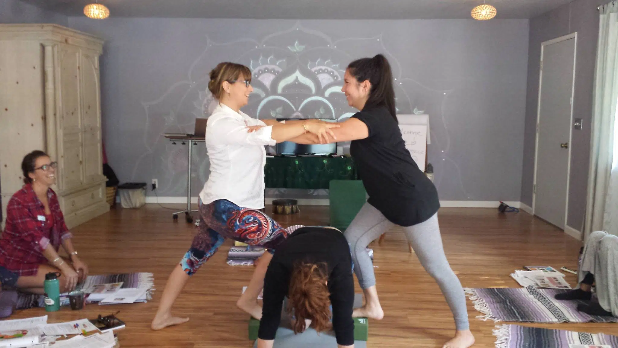 2 women during doula training