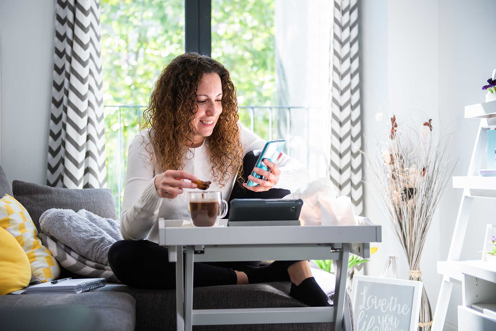 Woman on Phone Being hired as a doula