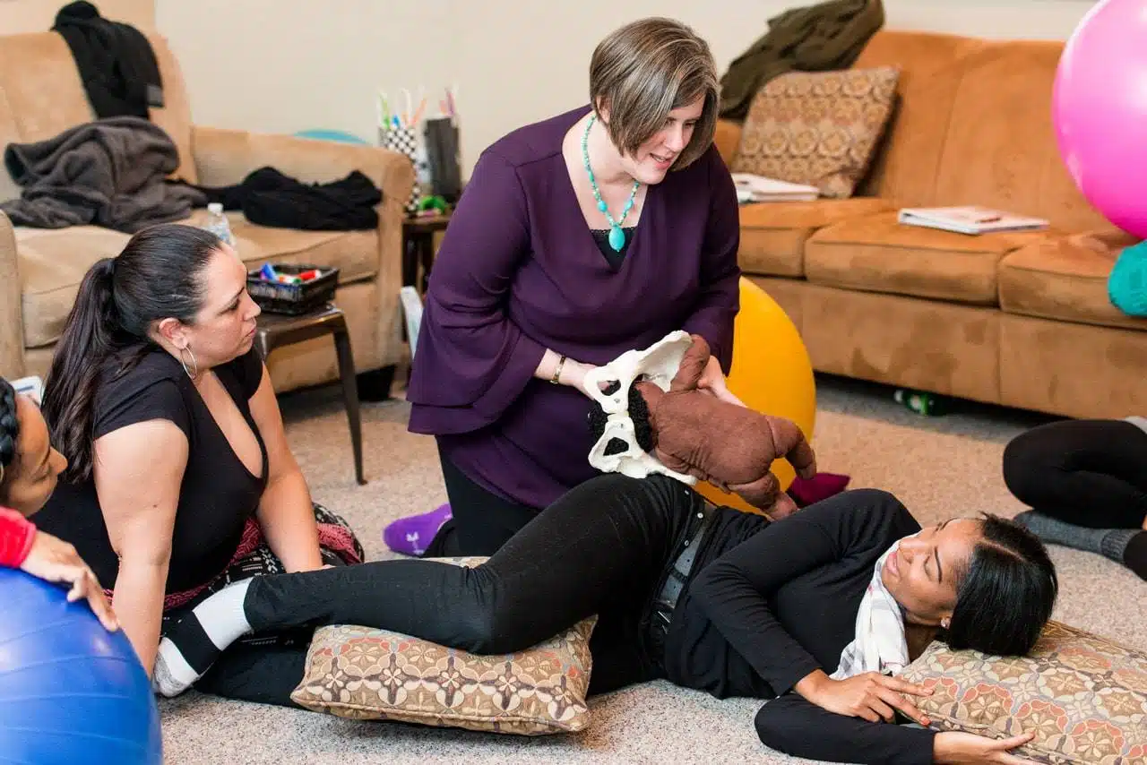 Woman teaching Lamaze Class as CEU for Birth professionals